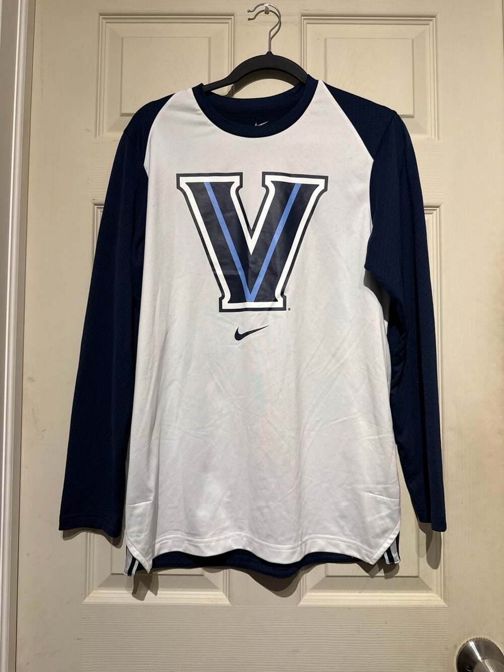 Nike Villanova Wildcats Dri-Fit Long Sleeve Shooter Shirt Size S Blue